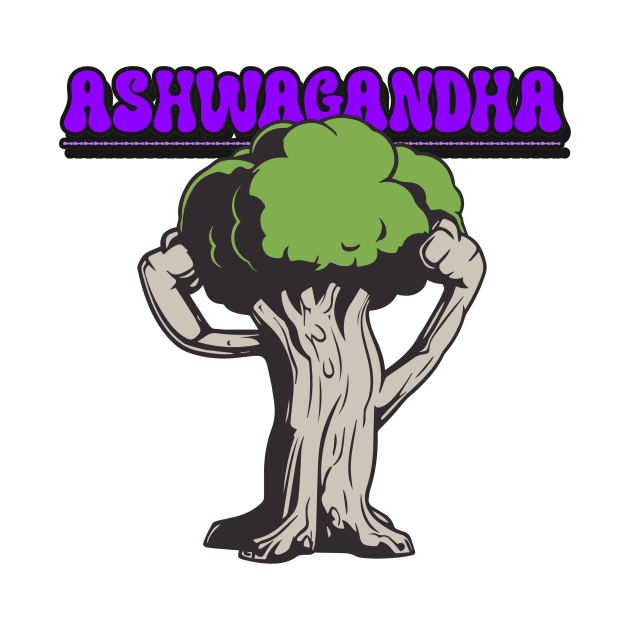 ASHWAGANDA - fitness supplement graphic by Thom ^_^