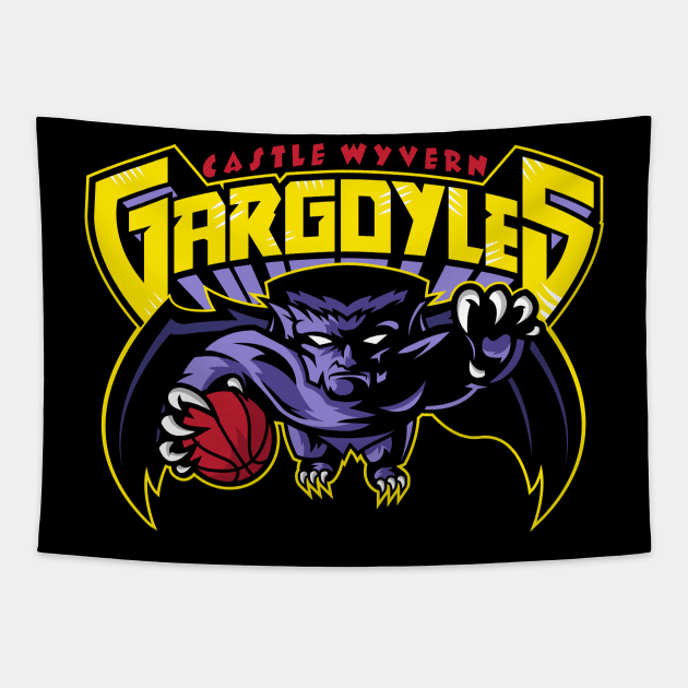 Castle Wyvern Gargoyles Tapestry by MitchLudwig