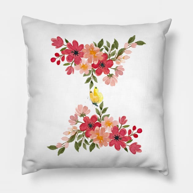 Time flowers Pillow by Eva Passi Arts