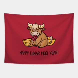 Happy Lunar Moo Year! Tapestry