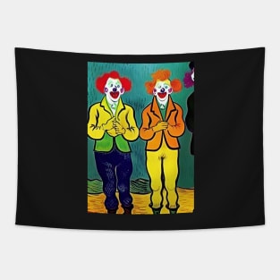 2 COLOURFUL (COLORFUL )  VAN GOGH STYLE CLOWNS Tapestry