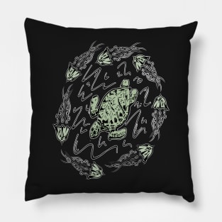 Jelly Fish and Sea Turtle Ocean Wildlife Pillow