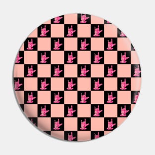 I Love You - Sign Language Pink Plaid Pin