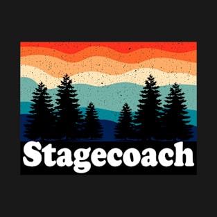 Vintage Stagecoach Colorado Forest Camping T-Shirt