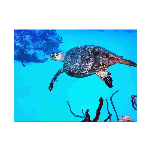 Bimini Scuba Diving Turtle by WelshDesigns