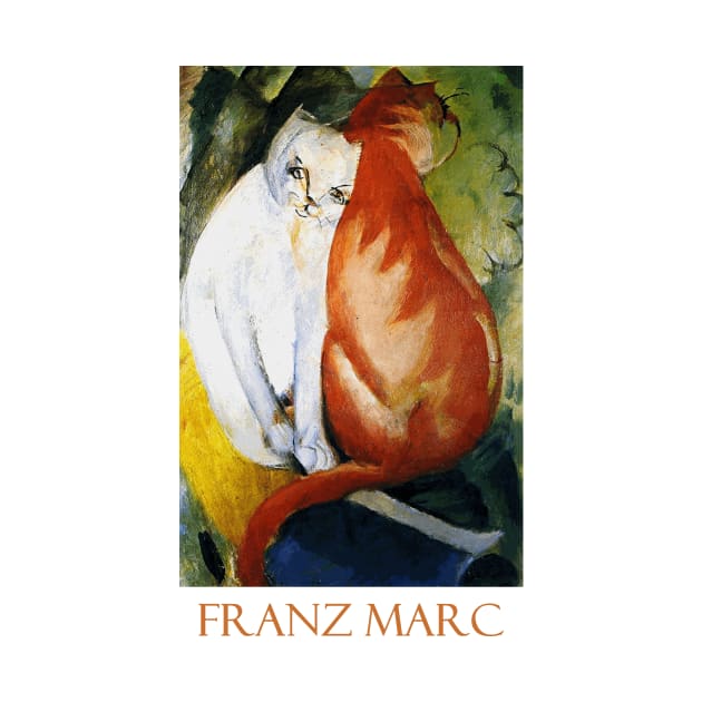 Cats, Red and White by Franz Marc by Naves