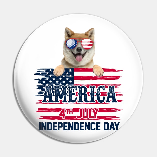 America 4th July Independence Day - Akita Dog Pin by janayeanderson48214