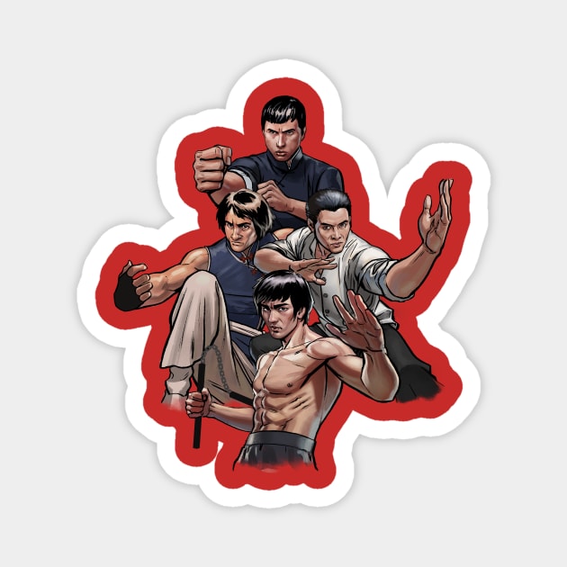 Kung Fu Quad Magnet by ohshirtdotnet