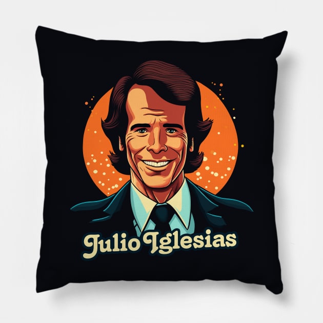 Julio Iglesias // Retro Style Fan Design Pillow by DankFutura