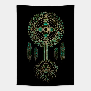 Mystical Alchemy Tree Ornament - Malachite and gold Tapestry