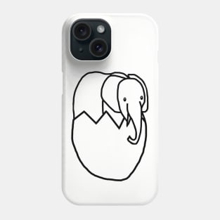 Baby Elephant Hatching from Easter Egg Outline Phone Case
