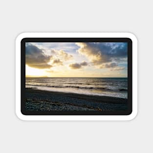 Sunset Beach View With Cloudy Sky & Ocean Magnet