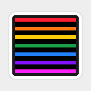 Black and rainbow stripes - horizontal Magnet