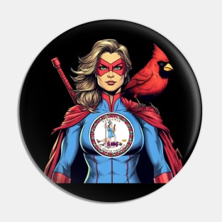 Richmond Virginia 1990s Female Comic Book Superhero RVA Pin