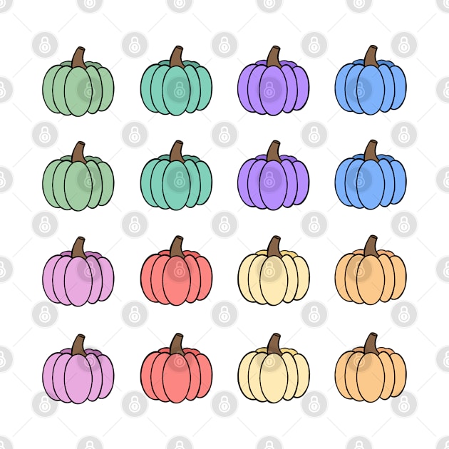 Cute Mini Rainbow Pumpkins by JuneNostalgia