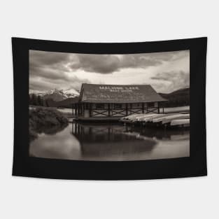 Maligne Boathouse bw Tapestry