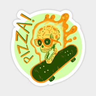 Pizza Skull Sticker Magnet