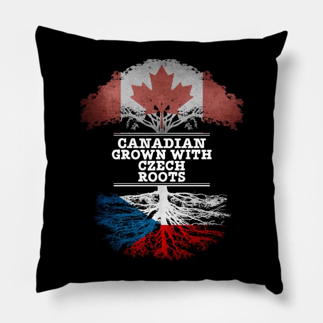 Canadian Grown With Czech Roots - Gift for Czech With Roots From Czech Republic Pillow by Country Flags