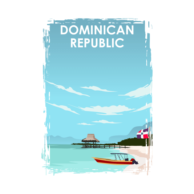 Dominican Republic Travel Poster by jornvanhezik