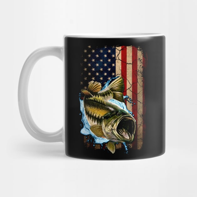 American Flag Bass Fishing Gifts For Fisherman Fish Fishing