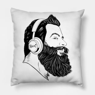 BearBull - black lines Pillow