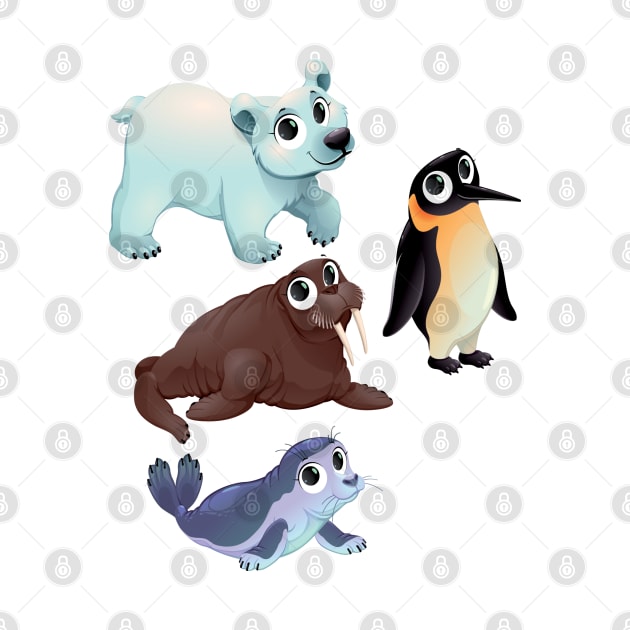 Cute Arctic Animals by ddraw