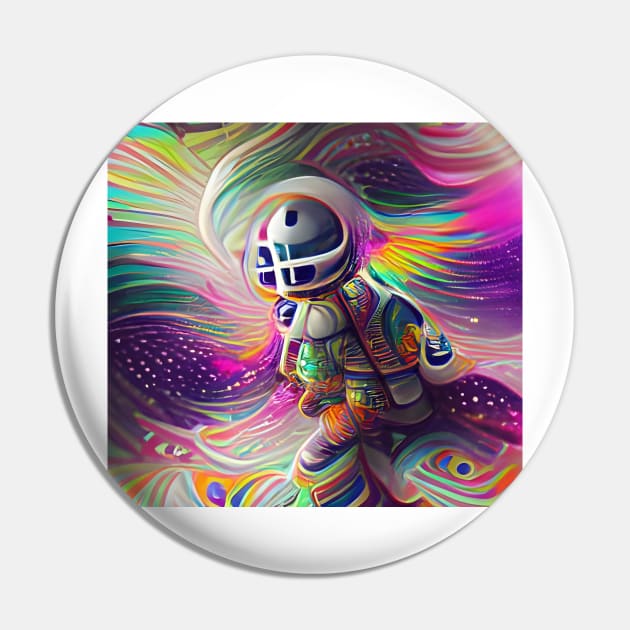 Psychedelic Astronaut Pin by Mihadom