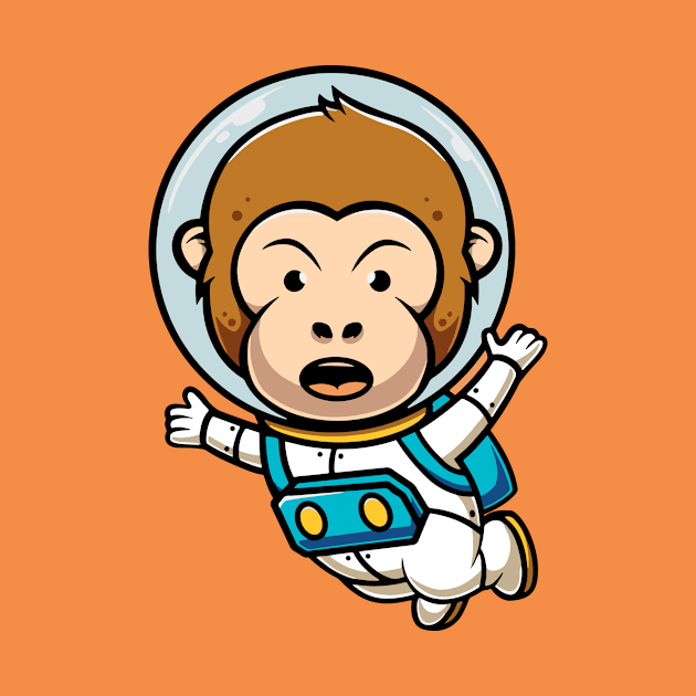 Cute Monkey Space Explorer by Cubbone