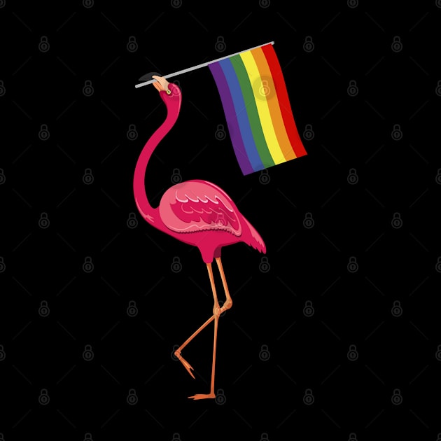 Flamingo Rainbow Flag LGBT Gay Pride Lesbian by LotusTee