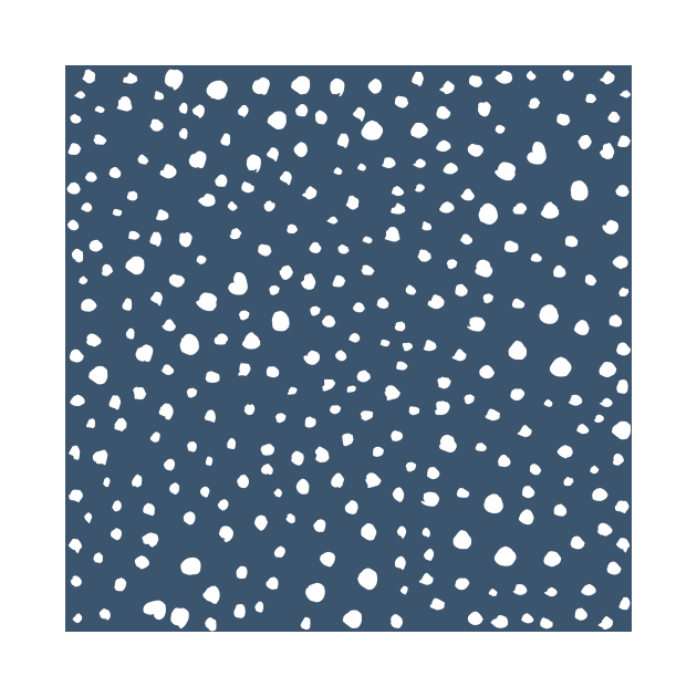 Navy Blue Dalmatian Spots, Dalmatian Dots, Dotted by Jelena Dunčević