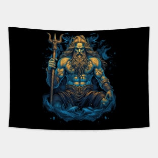 Poseidon Greek God of the Seas Tapestry