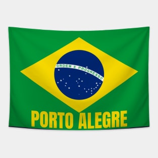 Porto Alegre City in Brazilian Flag Tapestry