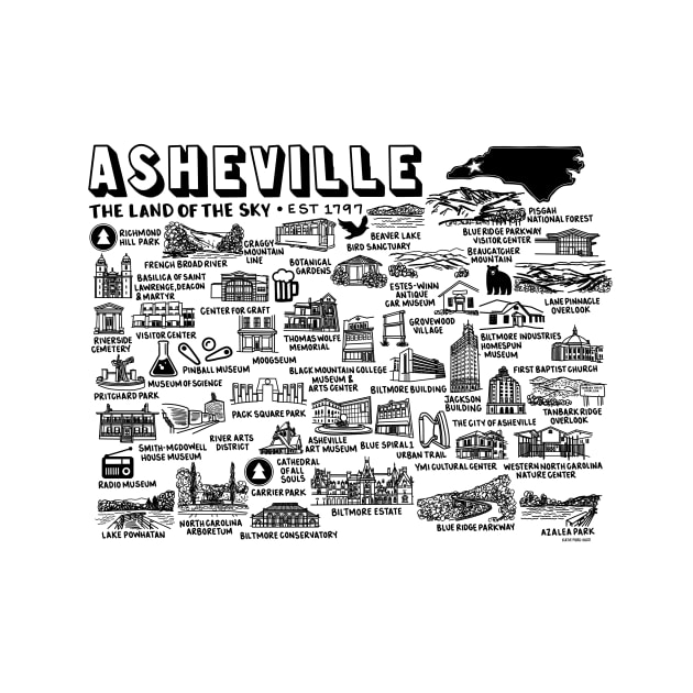 Asheville Map Art by fiberandgloss