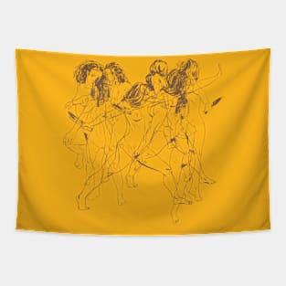 Six Women sketches dance Tapestry