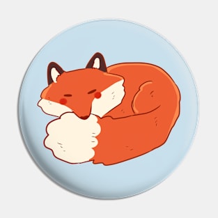 Sleeping fox illustration Pin