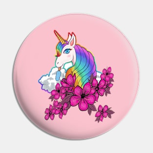 Cute Unicorn Flower Pin
