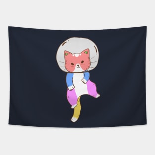 Colorful Space Cat Tapestry