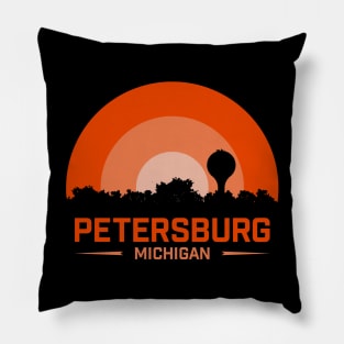 Petersburg, Michigan - Vintage Sunset Pillow