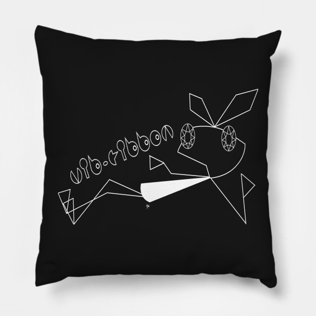 Vibri (vib ribbon) Pillow by monkeyfan250