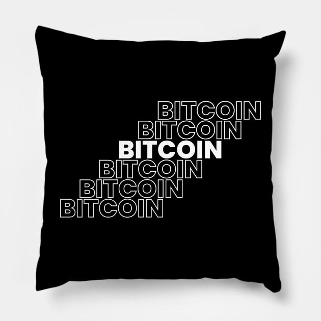 Bitcoin typography Pillow by lkn