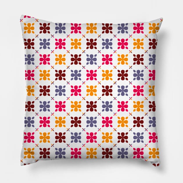 Autumn Colours Flower Pattern Pillow by John Uttley