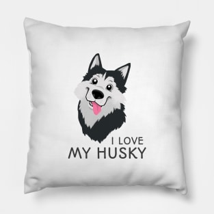 Funny dog - I Love My Husky Pillow