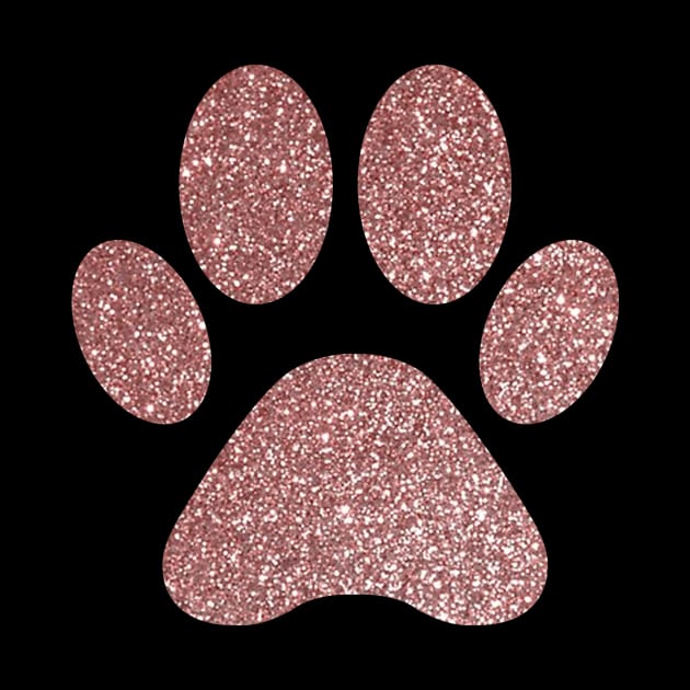 Paws - Gold Confetti On Strips With Rose Gold Paw by mangobanana