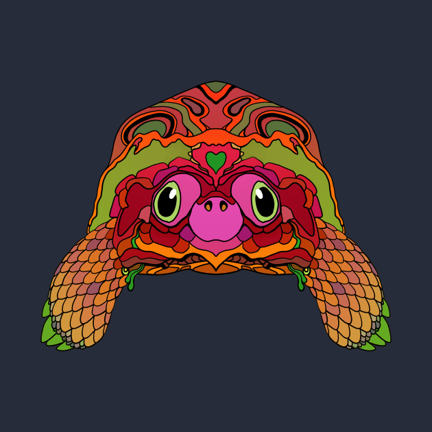 Happy Tortoise in Bright colors by Persnickety Dirigible