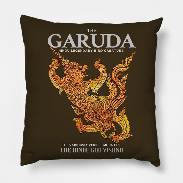 The Garuda Mural Painting Pillow by KewaleeTee