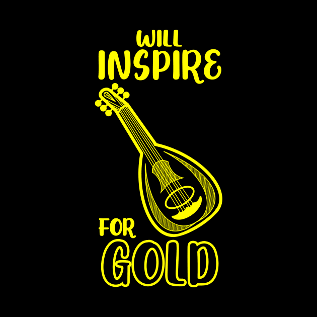 Will Use Bardic Inspiration for Gold Bard Lute Class Dungeon Tabletop RPG TTRPG by GraviTeeGraphics