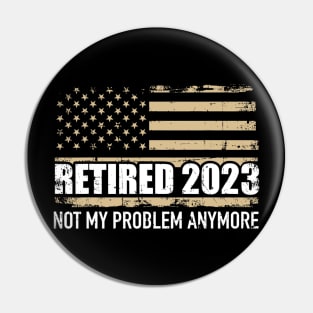 Retired 2023 us american flag Pin