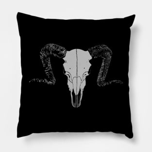 Ram Skull Minimal Pillow