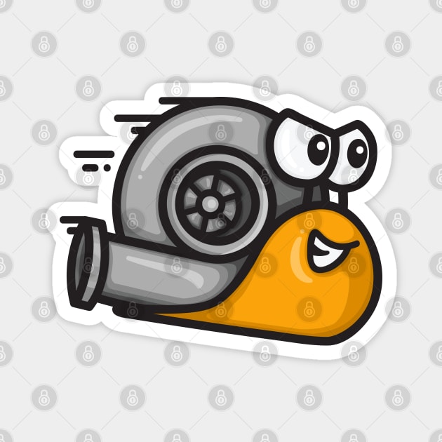 Turbo Snail - Orange Magnet by hoddynoddy