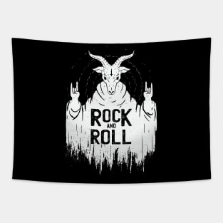 Satan Rock and Roll // Funny Devil Rock Tapestry